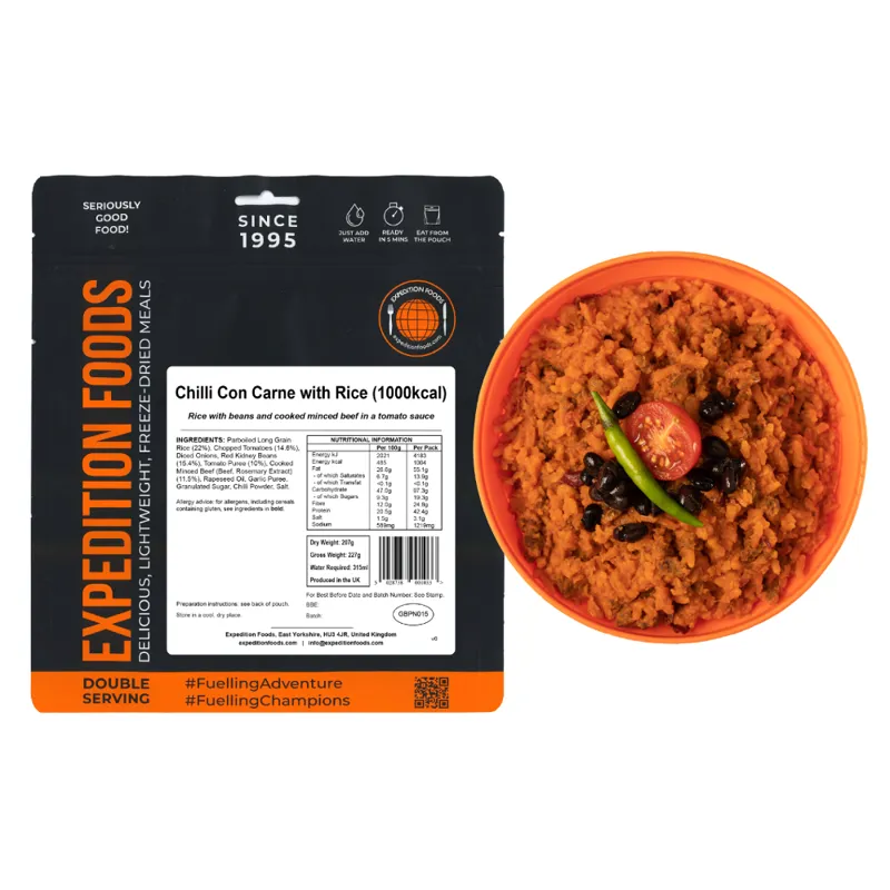 Expedition Foods Chilli Con Carne with Rice - 1000kcal-2